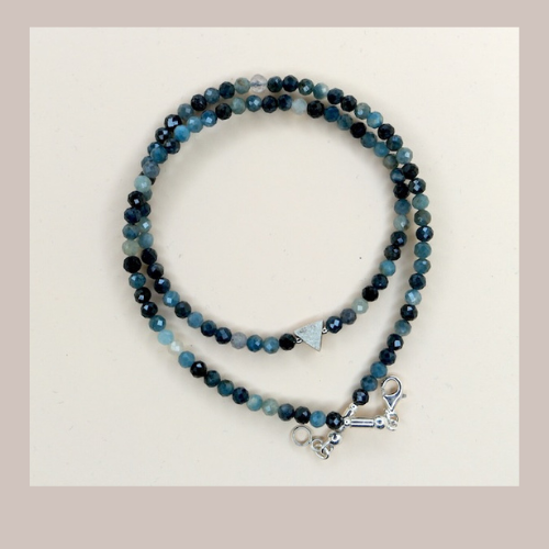 Turmalin-Collier, blau